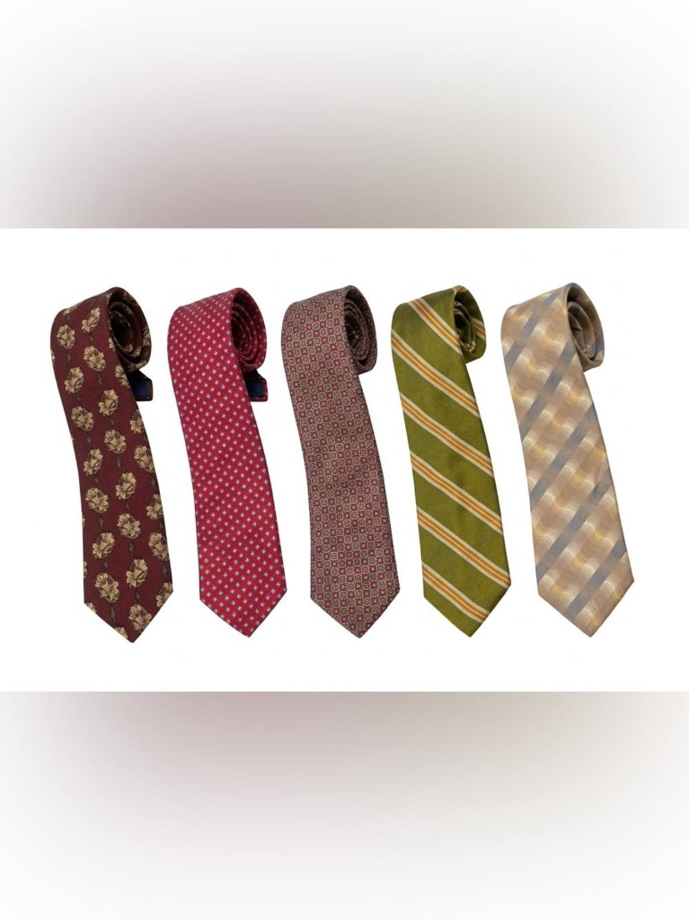 Men’s 100% Silk Ties Set of 5